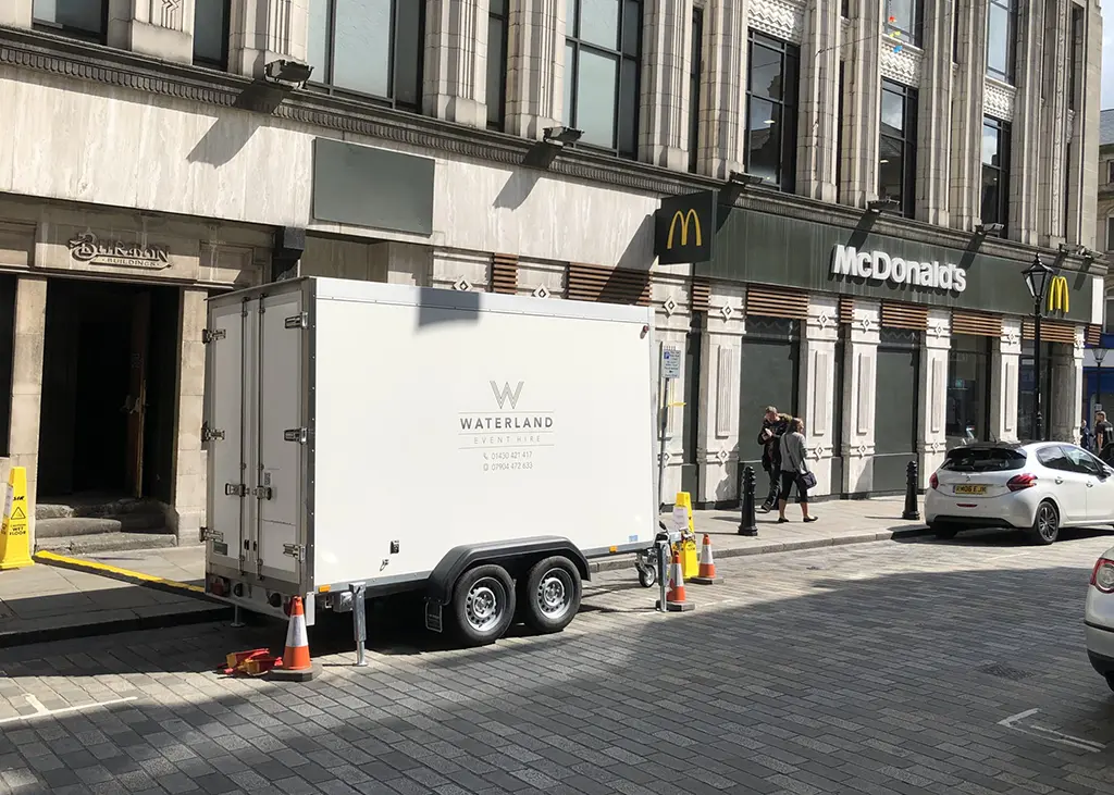 Temporary Fridge Space - Refrigerated Trailer Hire & Freezer Trailer Hire from Waterland Event Hire Brough Hull East Yorkshire